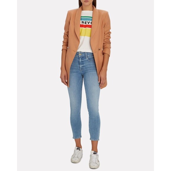 FRAME Le One Skinny Jeans High Rise Caspio Light Wash Denim Womens 2 29-34 - Picture 1 of 6